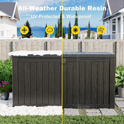 DRATO 180 Gallon Deck Boxes Outdoor Waterproof, Lockable Outdoor Storage Box - Image 6