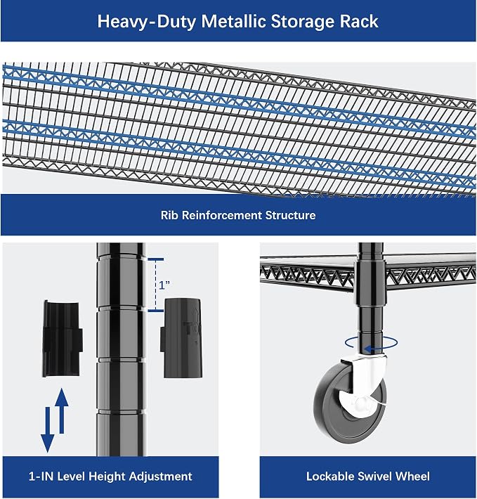 Heavy Duty Shelving, 76.2" H Garage Shelving Unit - Image 6