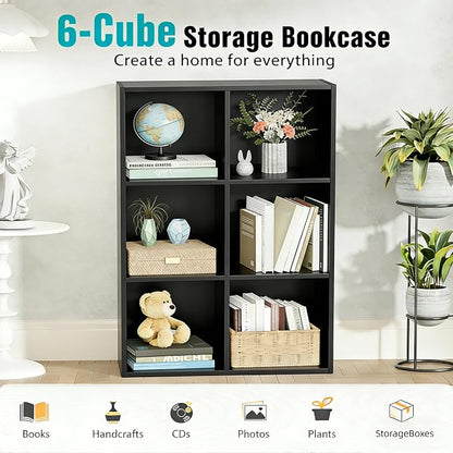 HealSmart 8 Cube Storage Organizer, 4-Tier Stackable Open Bookcase - Image 5