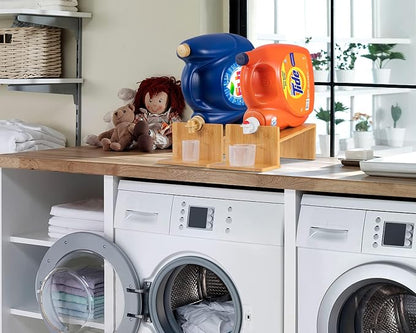 MyLifeUNIT Laundry Detergent Dispenser, 2 Pack Wooden Laundry Detergent Holder - Image 8