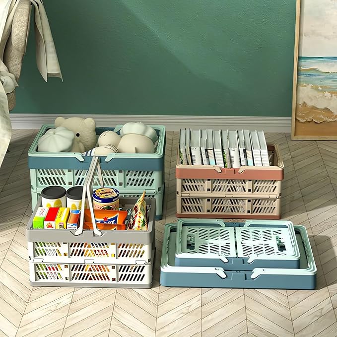 Collapsible Crate Milk Crates for Storage Plastic shopping basket 20L for - Image 6