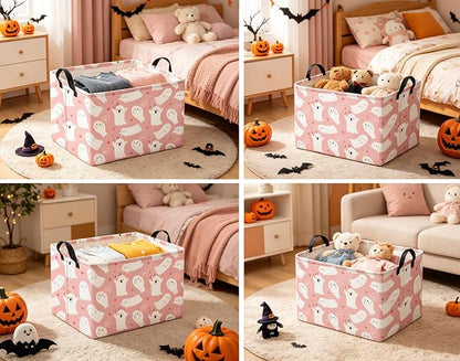 Halloween Basket Cute Baskets for Kids Pumpkin Basket Rectangular Storage Bin - Image 5