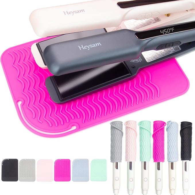 Heysam Pro Flat Iron Hair Straightener Travel Case Heat Mat - Image 2