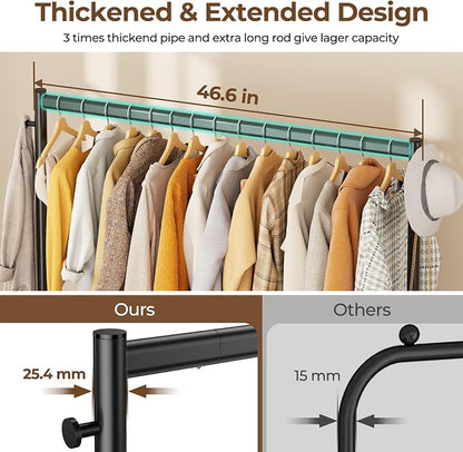 Clothes Clothing Rack, Rolling Heavy Duty Clothes Rack Load 420 LBS - Image 3