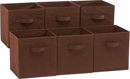 Amazon Basics Cube Organizer Storage Bins Handles, Collapsible Fabric, by AmazonBasics