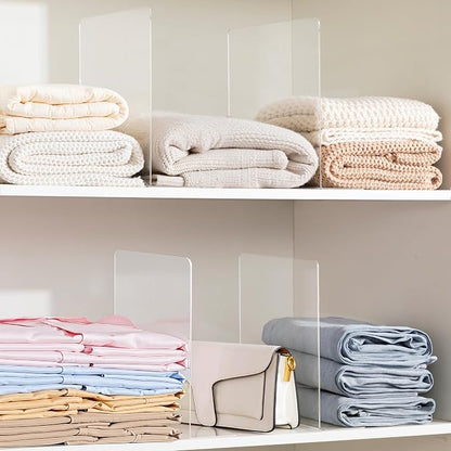 HBlife Acrylic Shelf Dividers for Closet Organization, 6 Pack 12 Inches Closet - Image 5