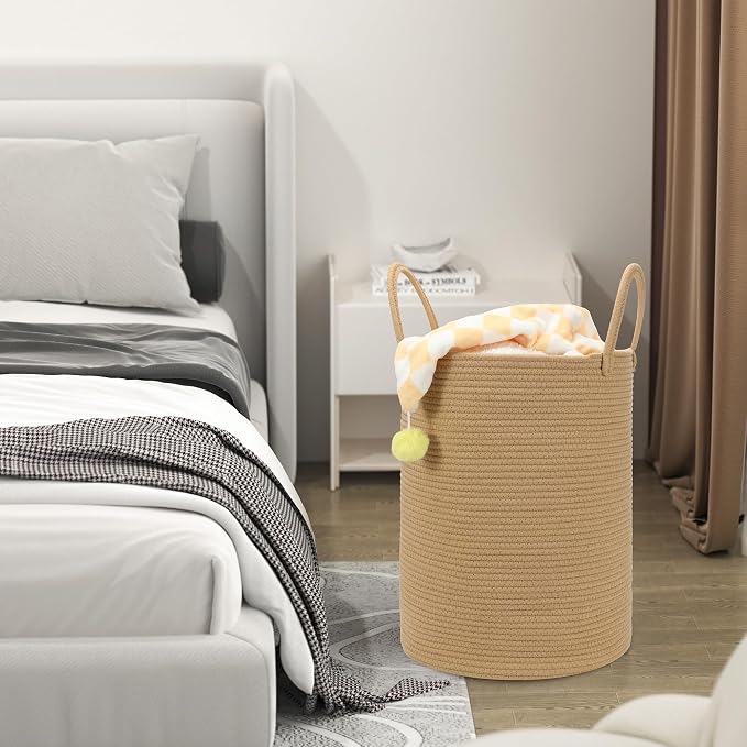 58L Cotton Rope Laundry Basket, Woven Basket - Image 6