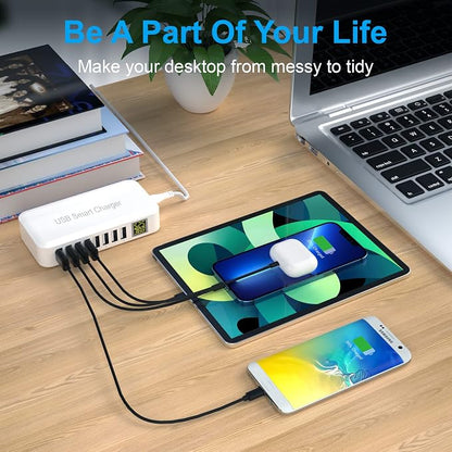 USB Charging Station, Ziwodiv 8-Port 60W/12A Charger Station, Compact Desktop - Image 6