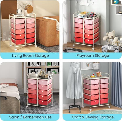 Giantex 10 Drawers Rolling Cart, Classroom Organizers, Storage Cart - Image 8