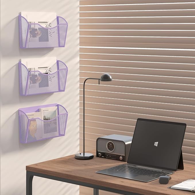 EasyPAG Wall File Organizer, Metal Mesh Hanging File Folder Holder - Image 5