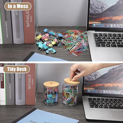 BTSKY 2 Pack Clear Paper Clip Holder - Image 3