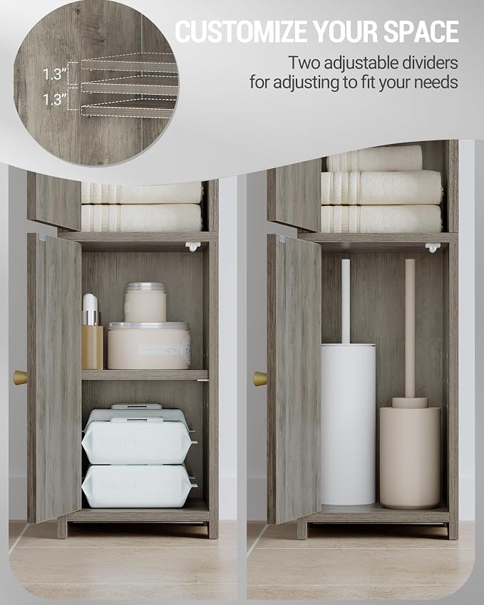 Hzuaneri Bathroom Storage Cabinet, Small Corner Floor Cabinet - Image 7