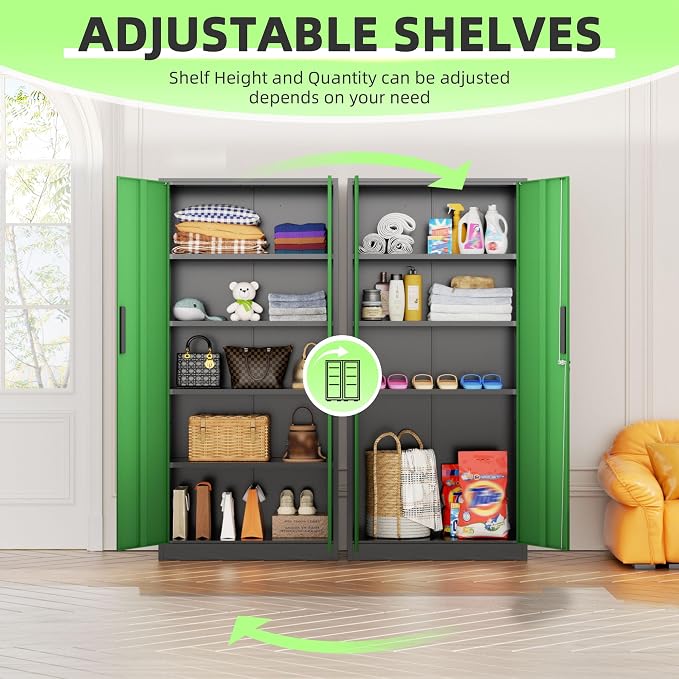 INTERGREAT Metal Storage Cabinet, Tall Metal Cabinet - Image 5