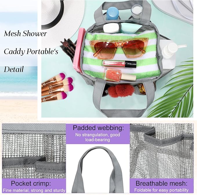 Hillban 4 Pcs Mesh Shower Caddy Portable Shower Caddy - Image 3