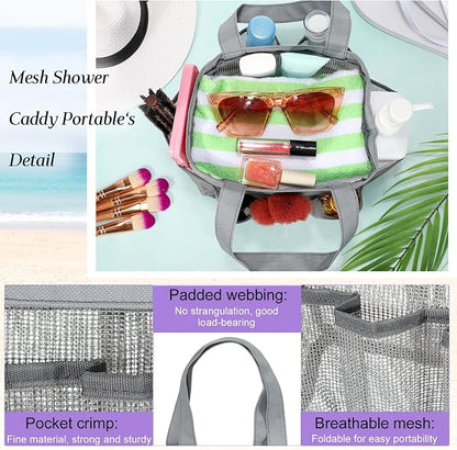 Hillban 4 Pcs Mesh Shower Caddy Portable Shower Caddy - Image 3