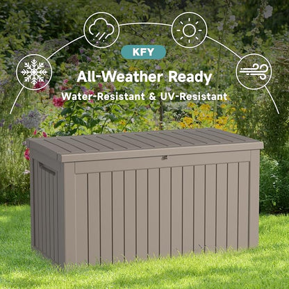 230 Gallon Waterproof Outdoor Storage Box, UV Resistant Resin Deck Box - Image 4