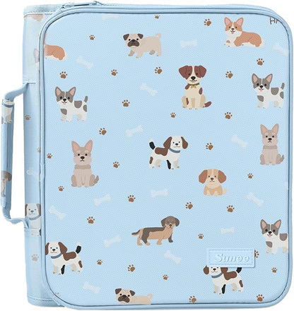 SUNEE Zippered Binder Bag with Handle, 2-Inch 3-Ring O-Ring, 500-Sheet Capacity by SUNEE