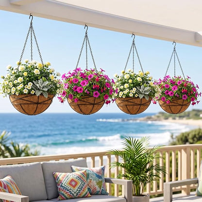 4 Pack 12 Inch Hanging Planters - Image 7
