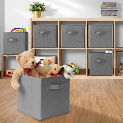 Casafield Set of 6 Collapsible Fabric Cube Storage Bins, Cubby Organizers & More - Image 5