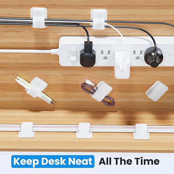 Cable Management Under Desk, 【Up to 15 Cord】【Enhanced Wire Holder】 Reusable - Image 2