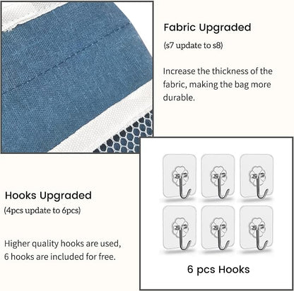 Kanrichu 3pcs Large Wall Hanging Organizer Bag, Linen Fabric Door Hanging - Image 4