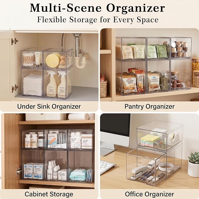 Clear Stackable Storage Drawers: Baby Bottle Storage Organizer, Acrylic Bottles - Image 7