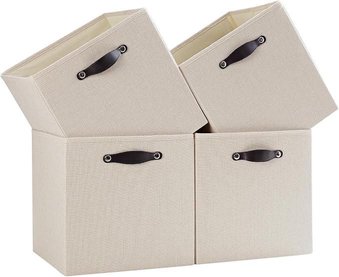Storage Cube Bins | 7.7 oz/yd² Fabric Cubby Organizer Baskets by FABINADO