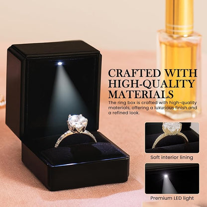 Novel Box Square Shaped Black Ring Box - Image 5