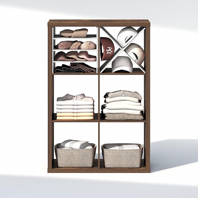 Furinno Cubic Extra Thick 6-Cube Closet Organizers and Storage, Amber Pine | - Image 6