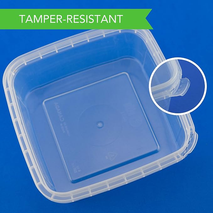 NYHI 32 oz 20 Pack Square Clear Deli Containers - Image 4