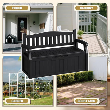 80-Gallon Outdoor Storage Bench, Waterproof Deck Box - Image 5