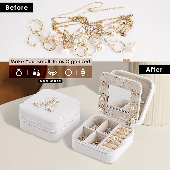 Birthday Gifts For Women, Initial Jewelry Box, Travel Jewelry Case, Gifts for - Image 5