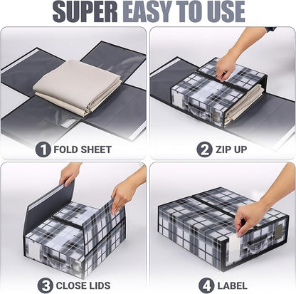 4 Pack Bed Sheet Organizer and Storage - Image 7