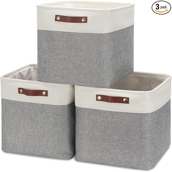 HNZIGE Storage Foldable Storage Baskets Cubes Set Fabric Bins by HNZIGE