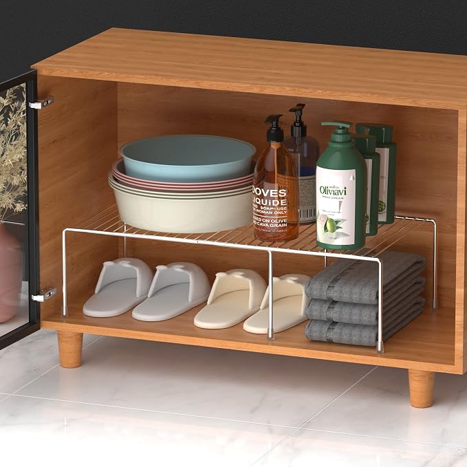 Redrubbit Expandable Metal Rustproof Kitchen Counter & Cabinet Shelf, 1 Shelf - Image 6