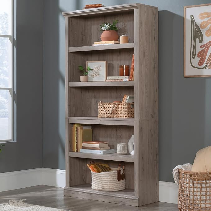 Sauder 5 Tier Book Shelf Wooden Bookcase Multipurpose Bookshelf - Image 2