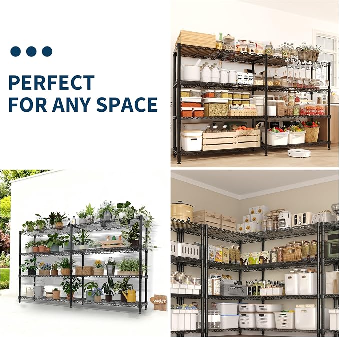 Garvee Metal Storage Shelves Heavy Duty Metal Shelving, 4-tier Wire Shelving - Image 8