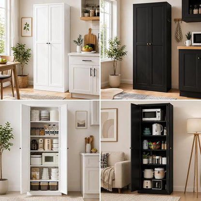 AQY Kitchen Pantry Cabinet, Freestanding Cupboard, Metal Pantry Cabinets - Image 3