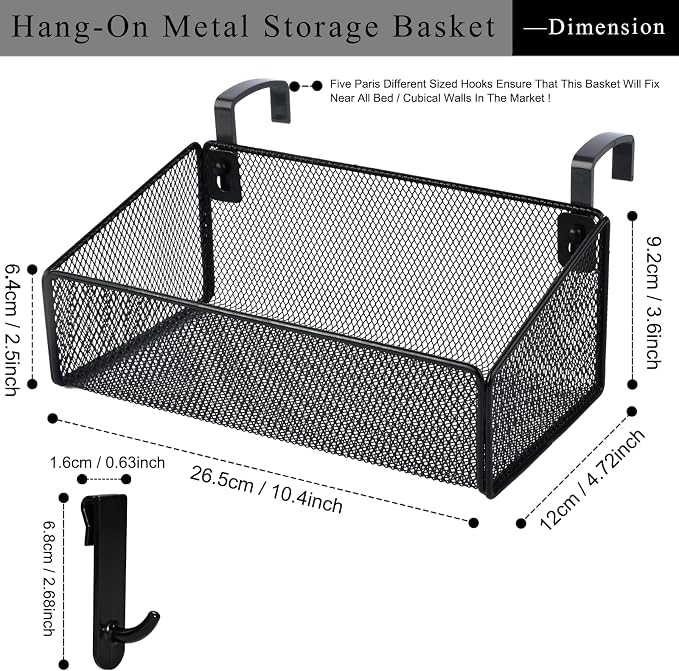 Bedside Caddy Shelf Hanging Storage Basket - Image 2