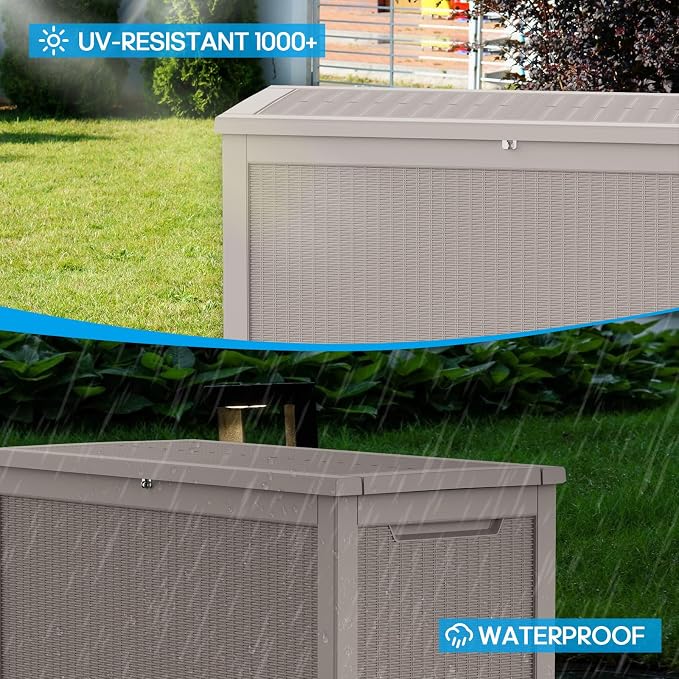 320 Gallon Large Deck Box, Resin Outdoor Storage Box - Image 3