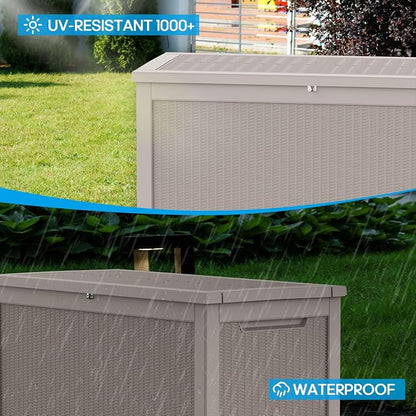 320 Gallon Large Deck Box, Resin Outdoor Storage Box - Image 3