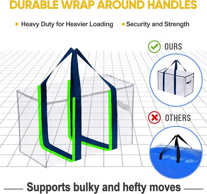 VENO 10 Pack Moving Bags and Large Christmas Storage Bins - Image 5