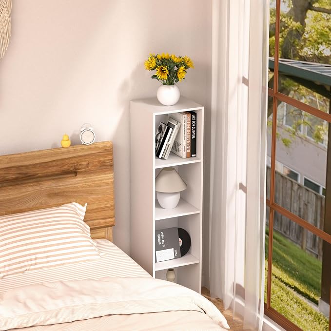 4 Cube Storage Organizer, 4 Tier Cube Bookcase Freestanding Storage Display - Image 2