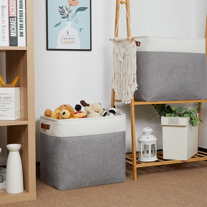 HNZIGE Large Storage Baskets Rectangular Storage Bins Baskets - Image 3