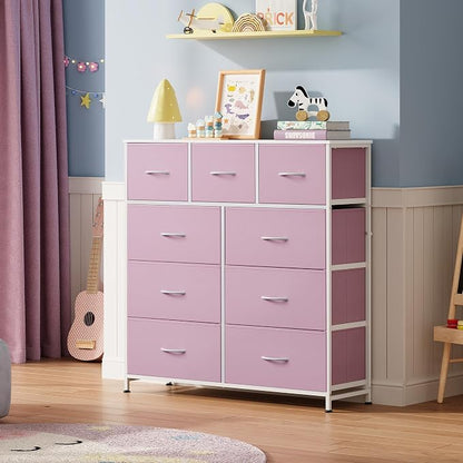 WLIVE 9 Drawer Dresser, Fabric Storage Tower - Image 8