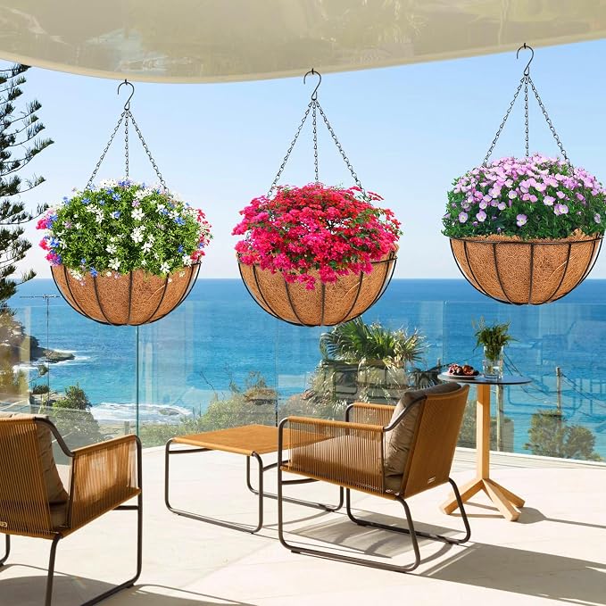 HKZ Hanging Basket Planter Plants Outdoor - Image 2