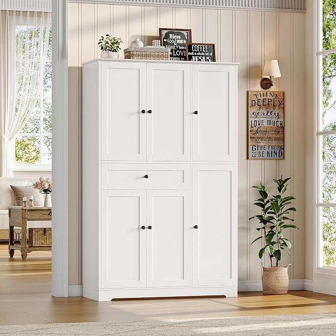 HOSTACK 68" Tall Kitchen Pantry Storage Cabinet - Image 4