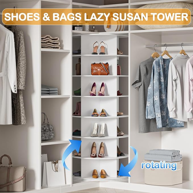 MAGIC UNION Rotating Shoe Rack Tower 7 Tier Organizer, Revolving 360 Shoe Rack - Image 3