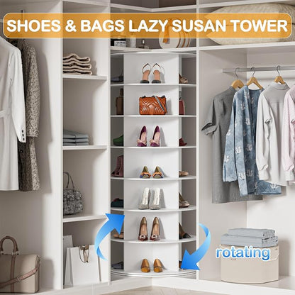MAGIC UNION Rotating Shoe Rack Tower 7 Tier Organizer, Revolving 360 Shoe Rack - Image 3