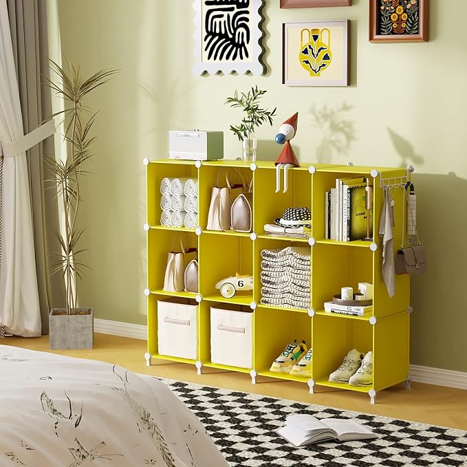 AWTATOS Cube Storage Organizer, Storage Cubes Shelves, 12 Cube Closet - Image 4